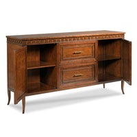 buffet cherry veneer tapered legs two drawer traditional