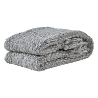 grey wool throw blanket weave tassel edge