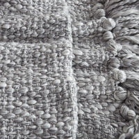 grey wool throw blanket weave tassel edge