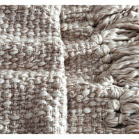 natural wool throw blanket weave tassel edge