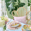 blush pink white dinner napkin scalloped edge set