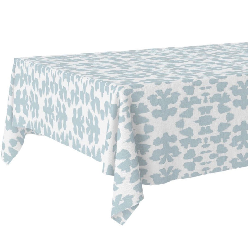 light blue white abstract design cotton table cloth