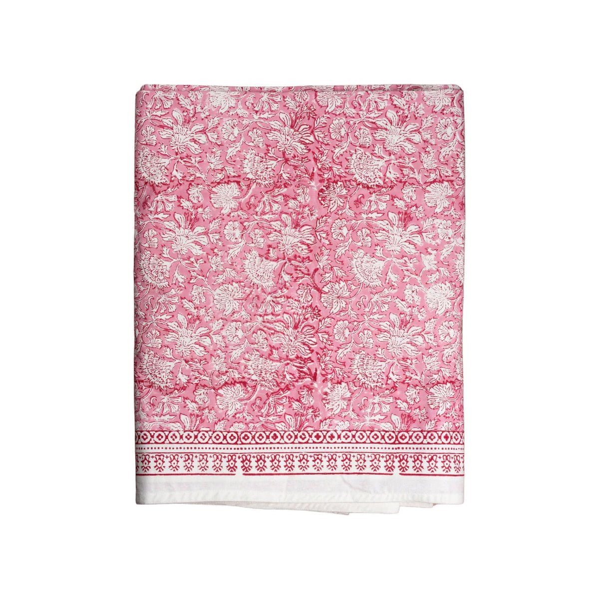 cloth tablecloth block print white cranberry