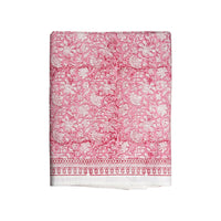 cloth tablecloth block print white cranberry