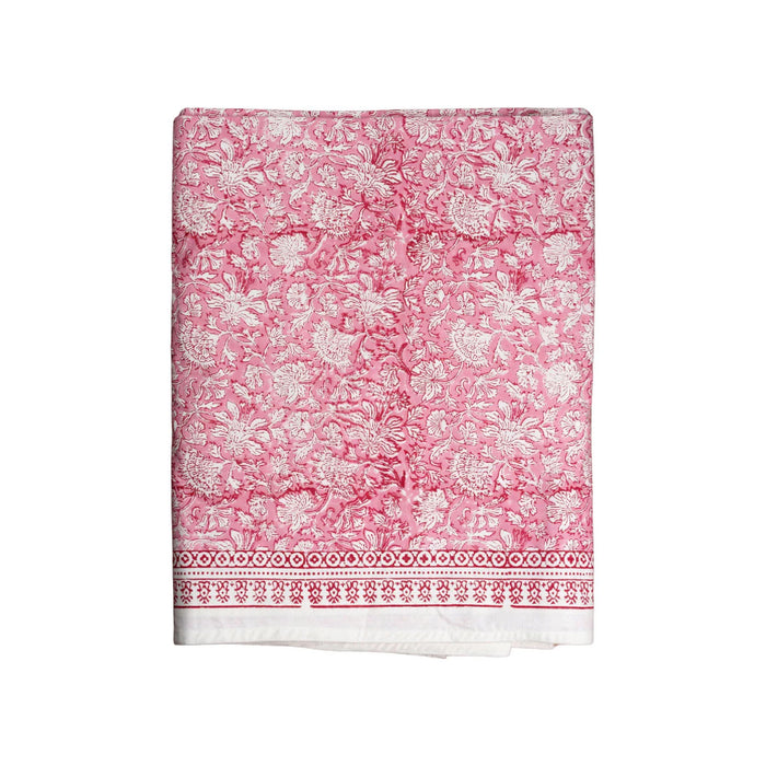 cloth tablecloth block print white cranberry