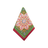 pink green block-printed cotton napkins 8