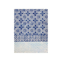 rectangle cotton table cloth navy white block print