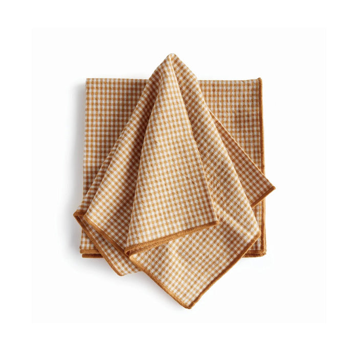 ochre gingham dinner napkin set