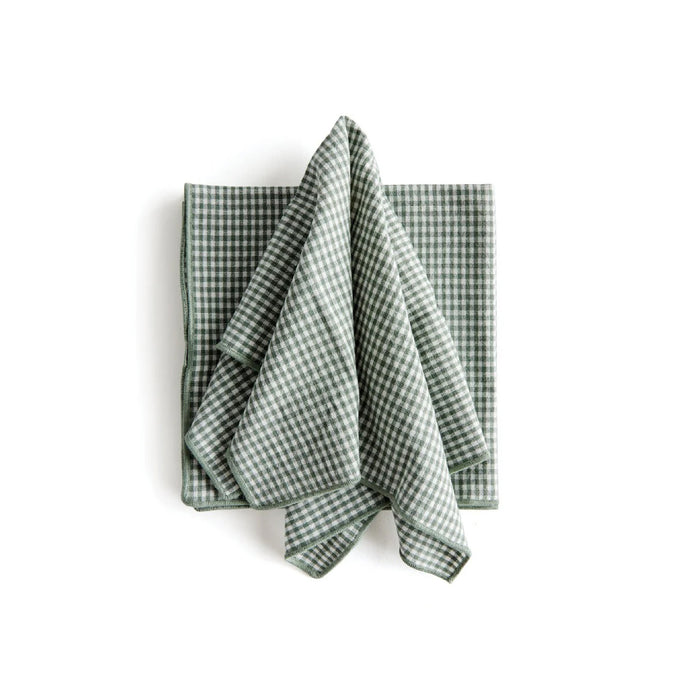 green white gingham dinner napkin set