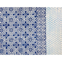 rectangle cotton table cloth navy white block print