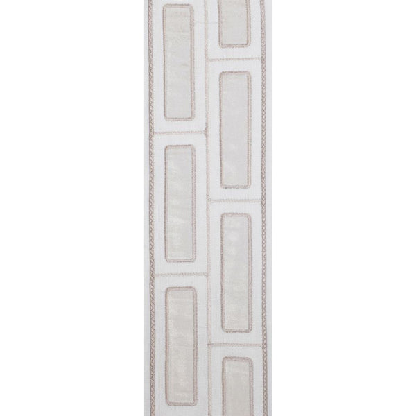 white linen blend curtain panels white and cream trim