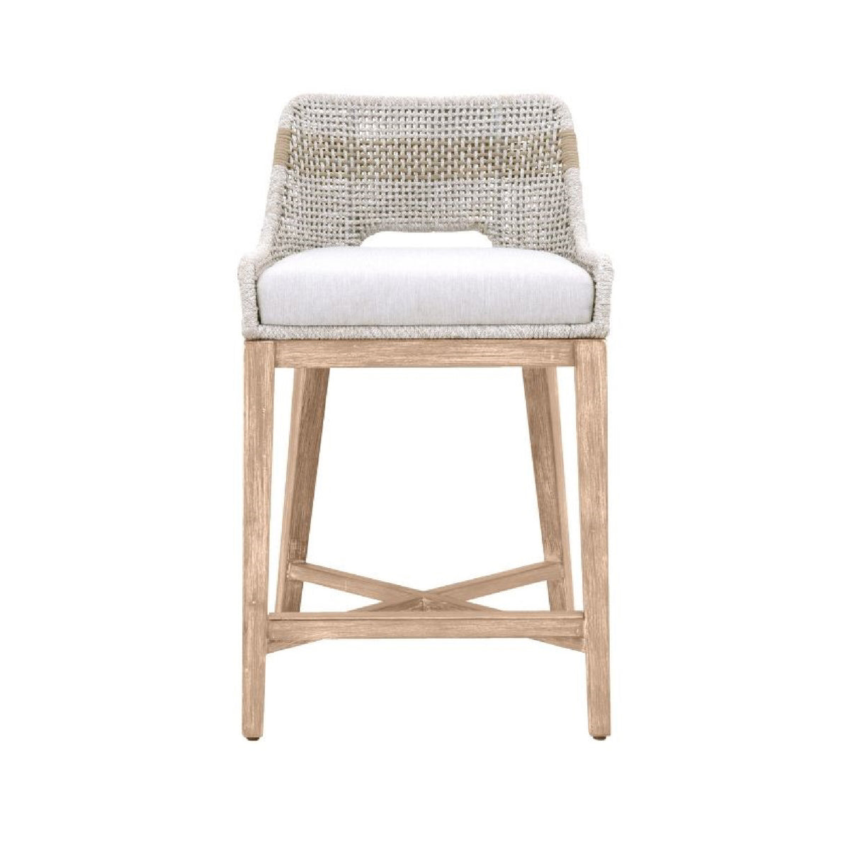 counter stool organic white taupe rope natural