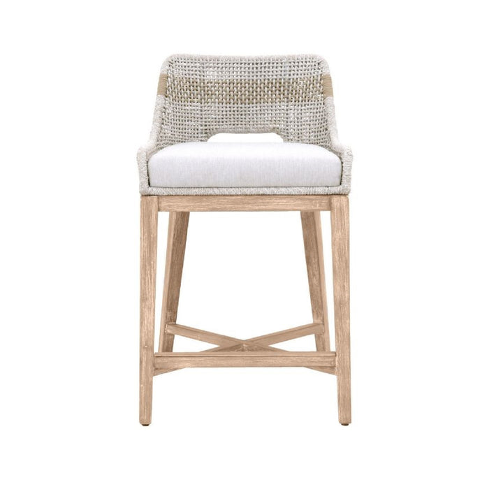 counter stool organic white taupe rope natural