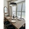 melamine dinner plates lifestyle table chairs pendant