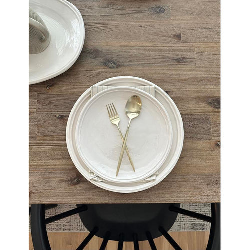 cream double lined dinner plate + salad plate