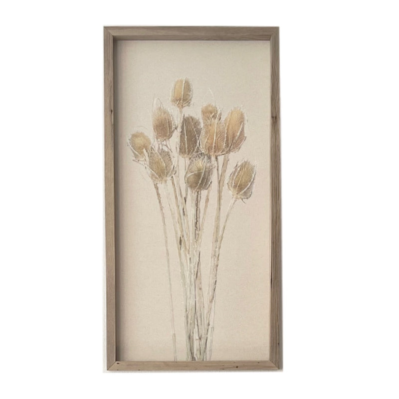 framed art thorny thistle botanical