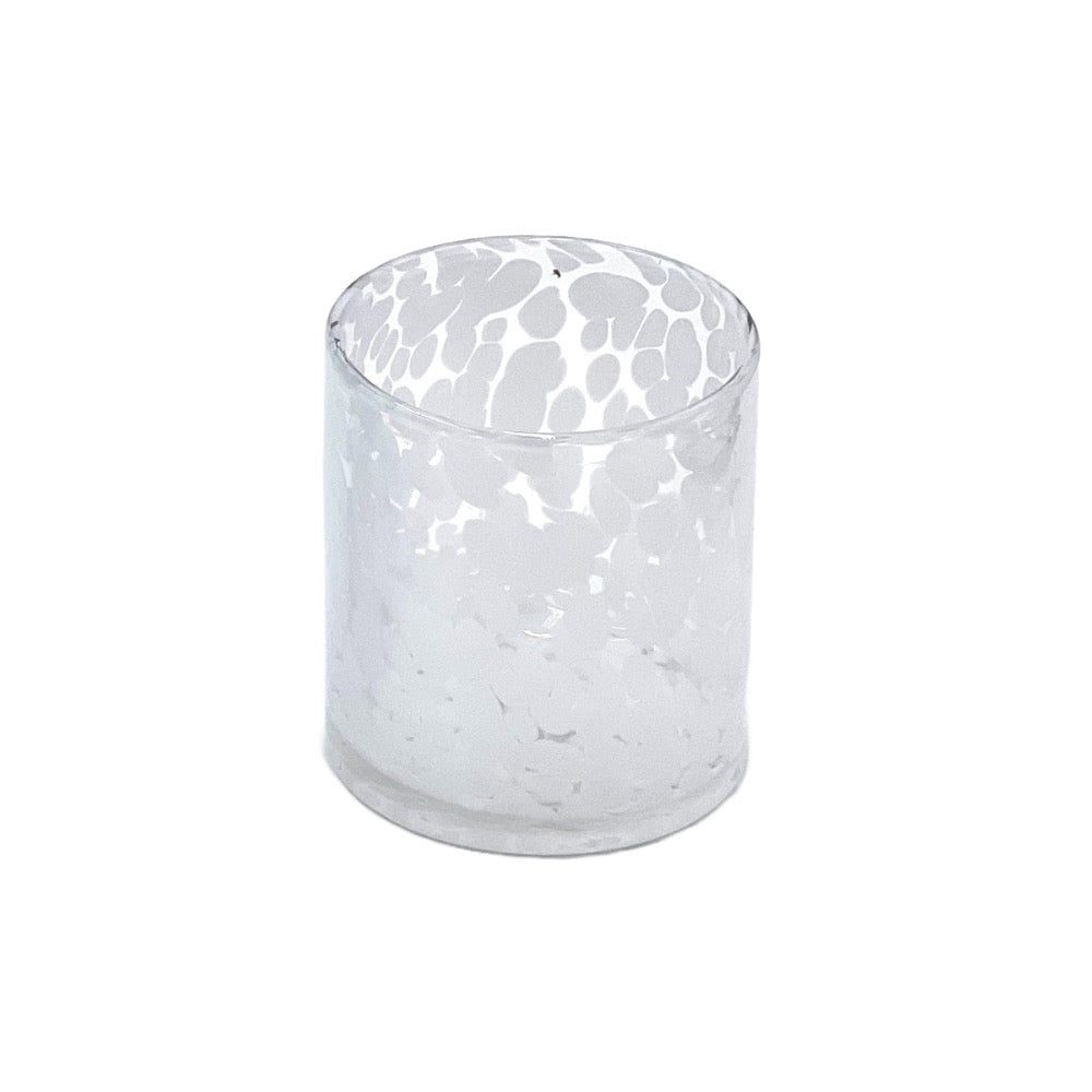 tumbler glass clear white spots