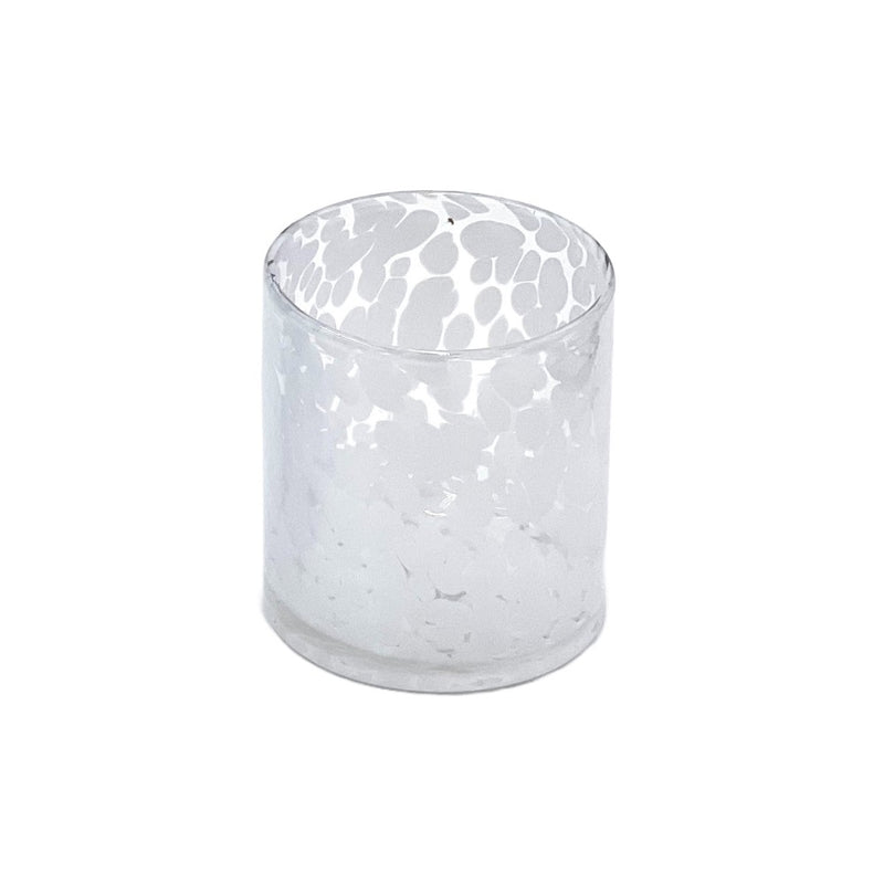 tumbler glass clear white spots