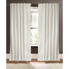 ivory linen blend curtain panels ivory embroidered trim