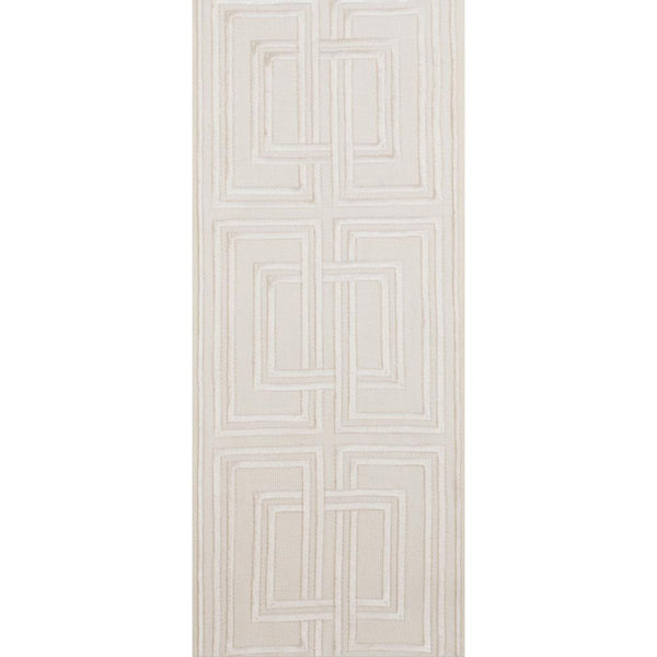 ivory linen blend curtain panels ivory embroidered trim