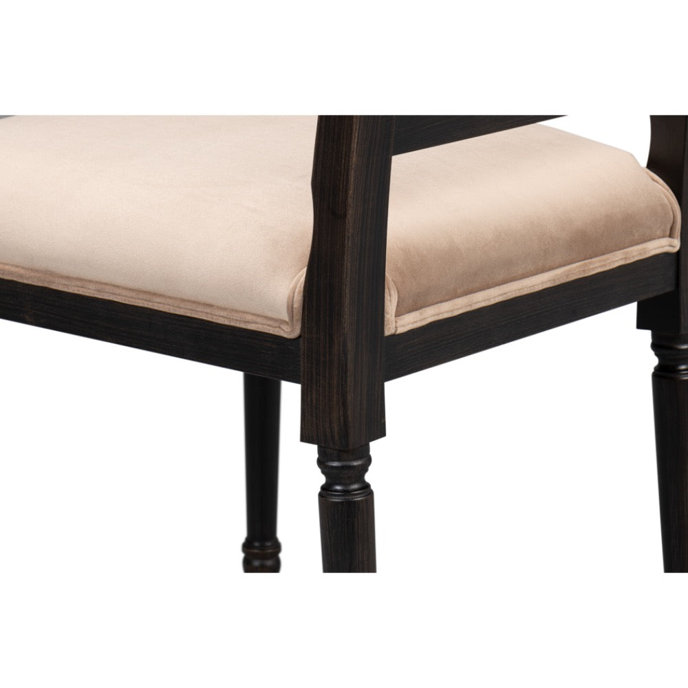 side chair beechwood pair toffee fabric nero finish