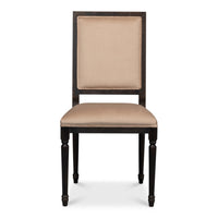 side chair beechwood pair toffee fabric nero finish