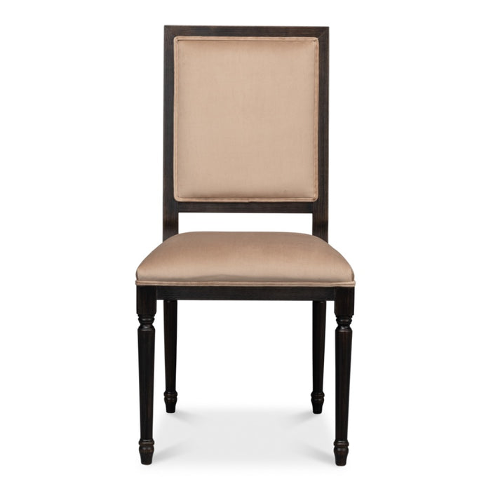 side chair beechwood pair toffee fabric nero finish