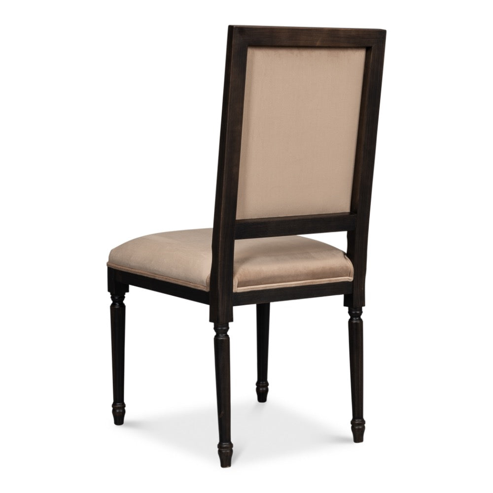 side chair beechwood pair toffee fabric nero finish