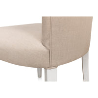 sidechair flax linen fabric cortina white finish beechwood frame