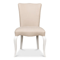 sidechair flax linen fabric cortina white finish beechwood frame