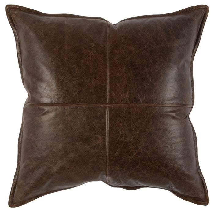 leather cocoa brown throw pillow set of two 