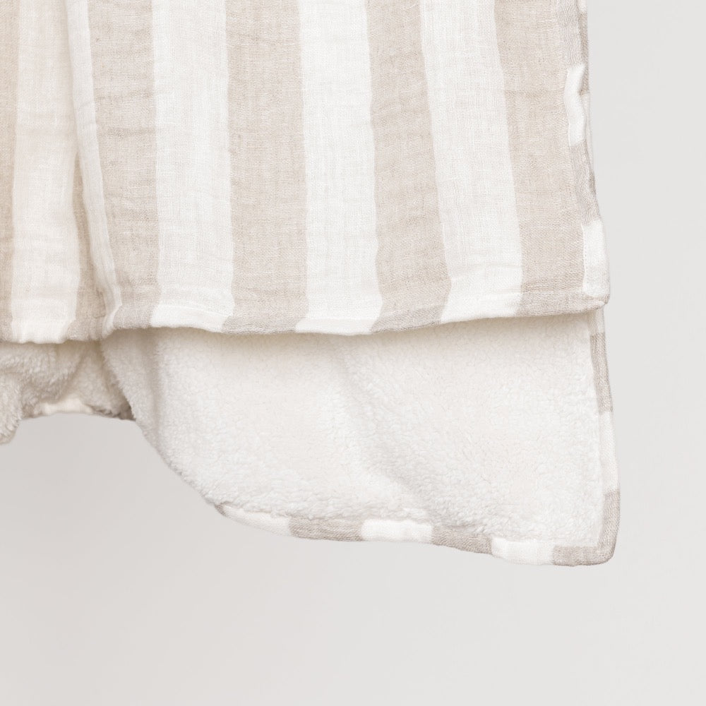 linen throw blanket natural white striped