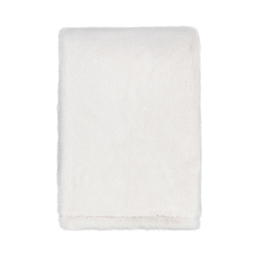 faux fur throw blanket ivory 