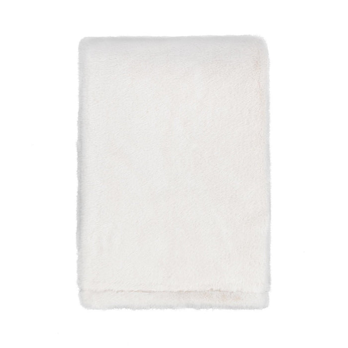 faux fur throw blanket ivory 