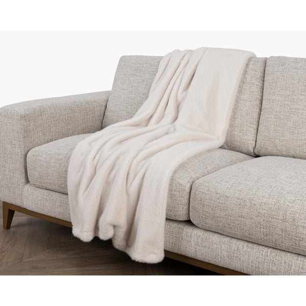 faux fur throw blanket ivory 