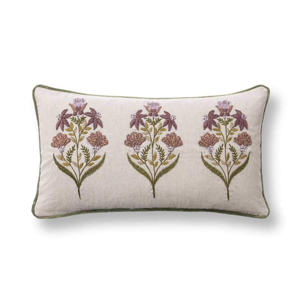 throw lumbar pillow floral multi color 
