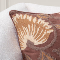 brown throw pillow square botanical 