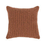 Classic Home Outdoor Performance Prism Terracotta Pillow: square, chunky texture, fade-resistant, for outdoor use.