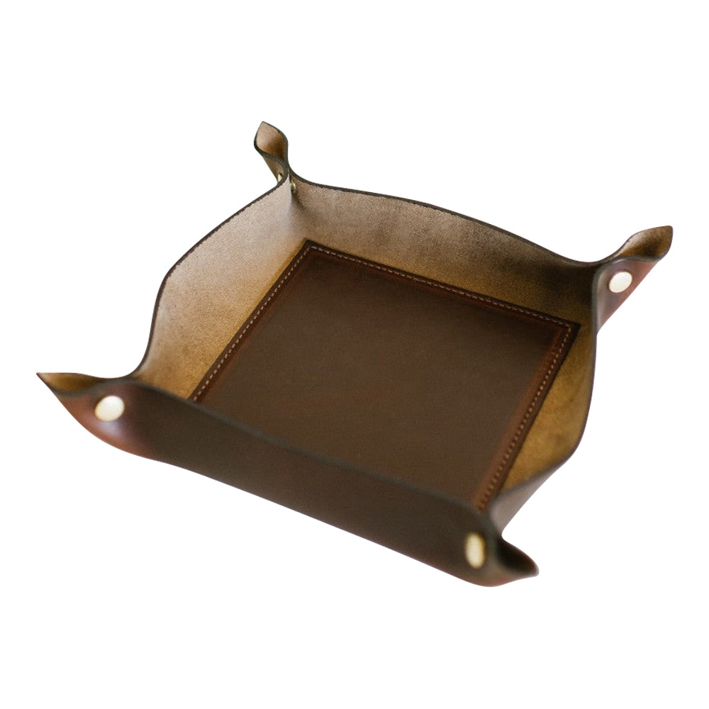 small valet brown leather personalized