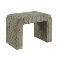 An upholstered bench or ottoman with a thick rectangular base and open center, shown on a white background