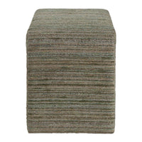 Side view green and brown ottoman on a white background