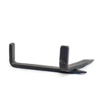 Black metal bracket on a white background