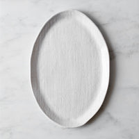 handmade ceramic platter white linen