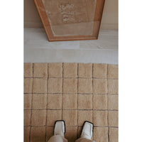 checkered area rug amber mosaic washable
