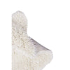 small fluffy white pelt rug wool recycled cotton rounded edges