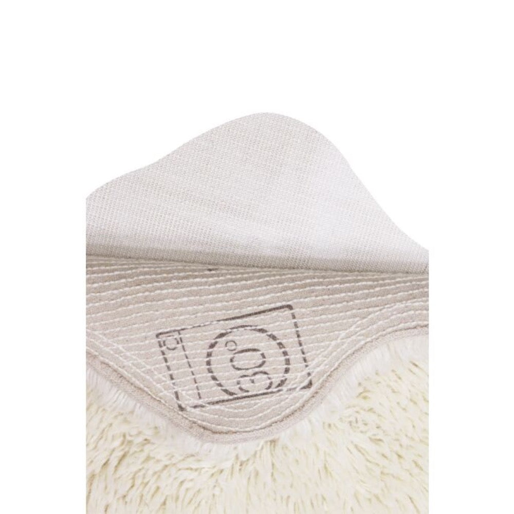 Rug - Pelt Fluffy White Wool Rounded Edges Cotton Canvas – BSEID