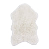 small fluffy white pelt rug wool recycled cotton rounded edges