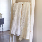 waffle blanket white cream queen king