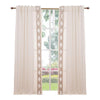 ivory linen blend curtain panels silver gold embroidered trim