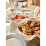 wavy white serving bowl melamine